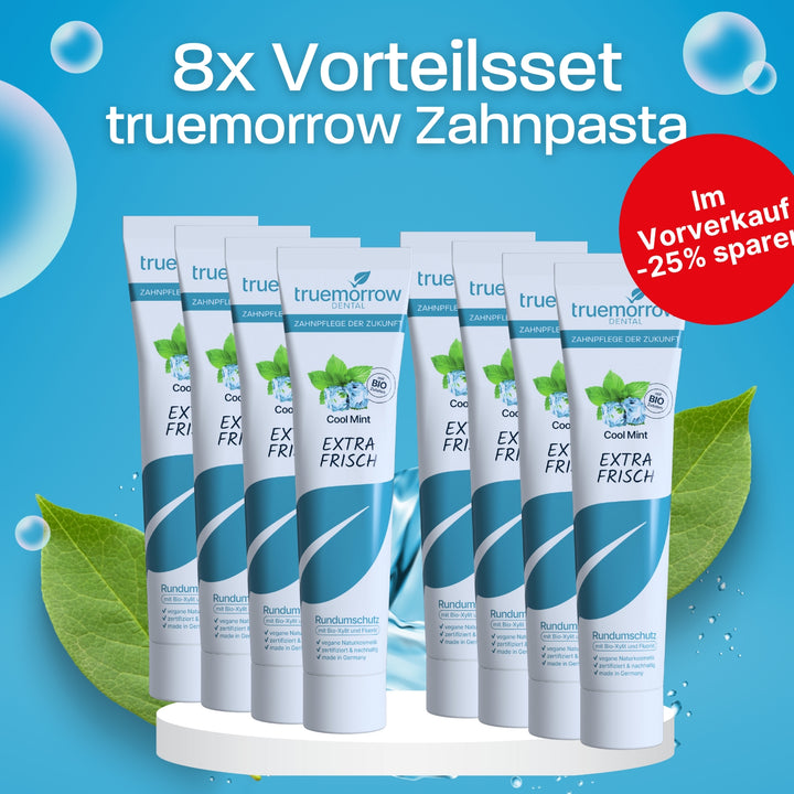 PRE-SALE: truemorrow Zahnpasta 8x Vorteilsset