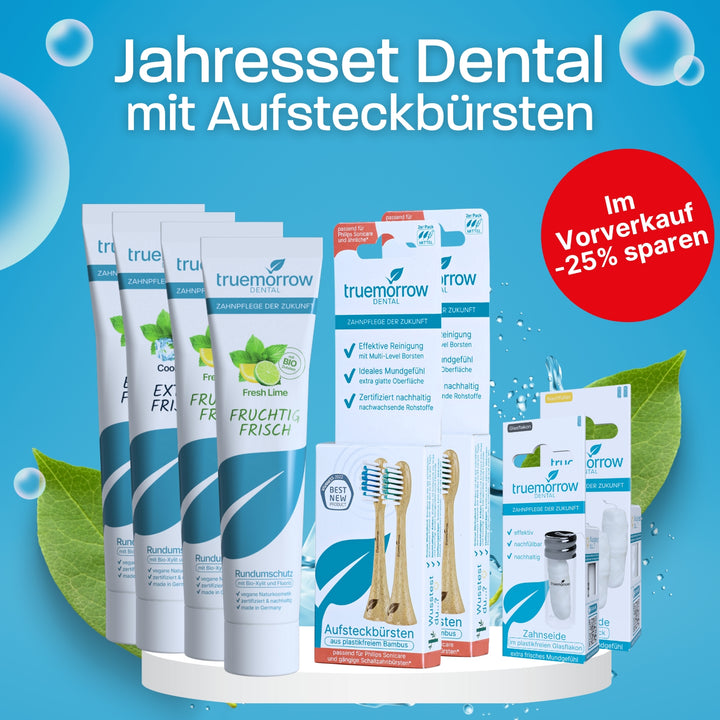 PRE-SALE: Jahresset Dental mit Aufsteckbürsten und Zahnpasta