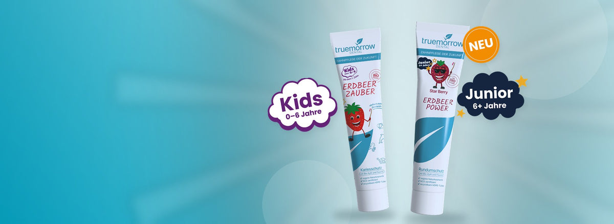 Erdbeer Zauber (Kids) und Star Berry (Junior) Zahnpasta