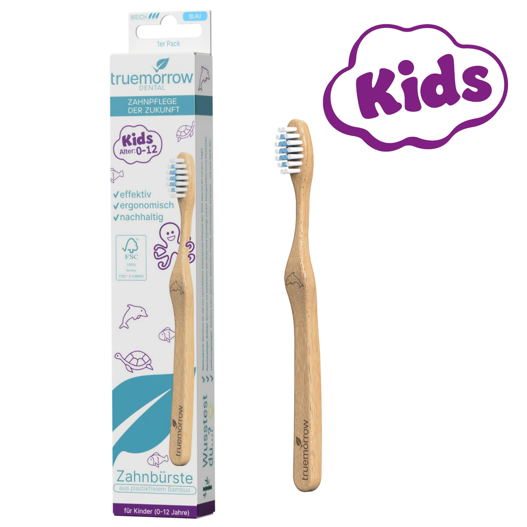 Bambus-Zahnbürste für Kinder (mit Meerestier-Gravuren)