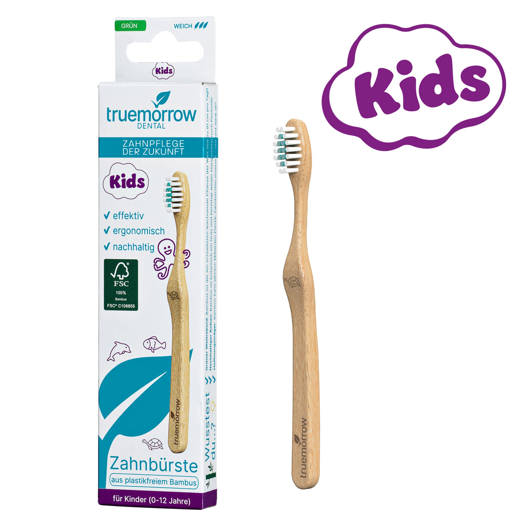 Bambus-Zahnbürste für Kinder (mit Meerestier-Gravuren)