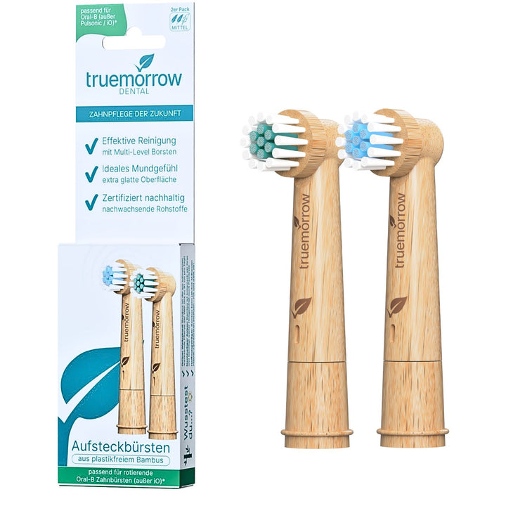 Aufsteckbürsten aus Bambus für rotierende Oral-B Zahnbürsten